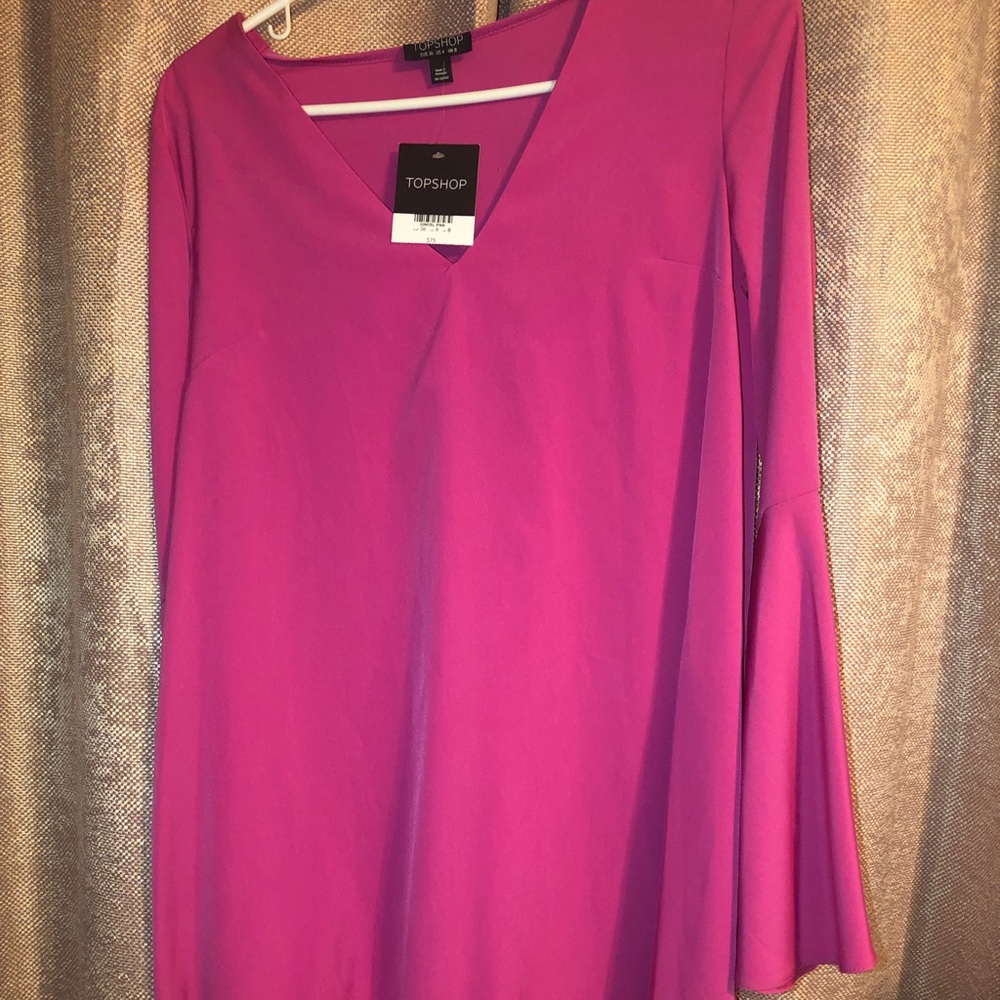 TopShop Pink Bell Sleeve Dress